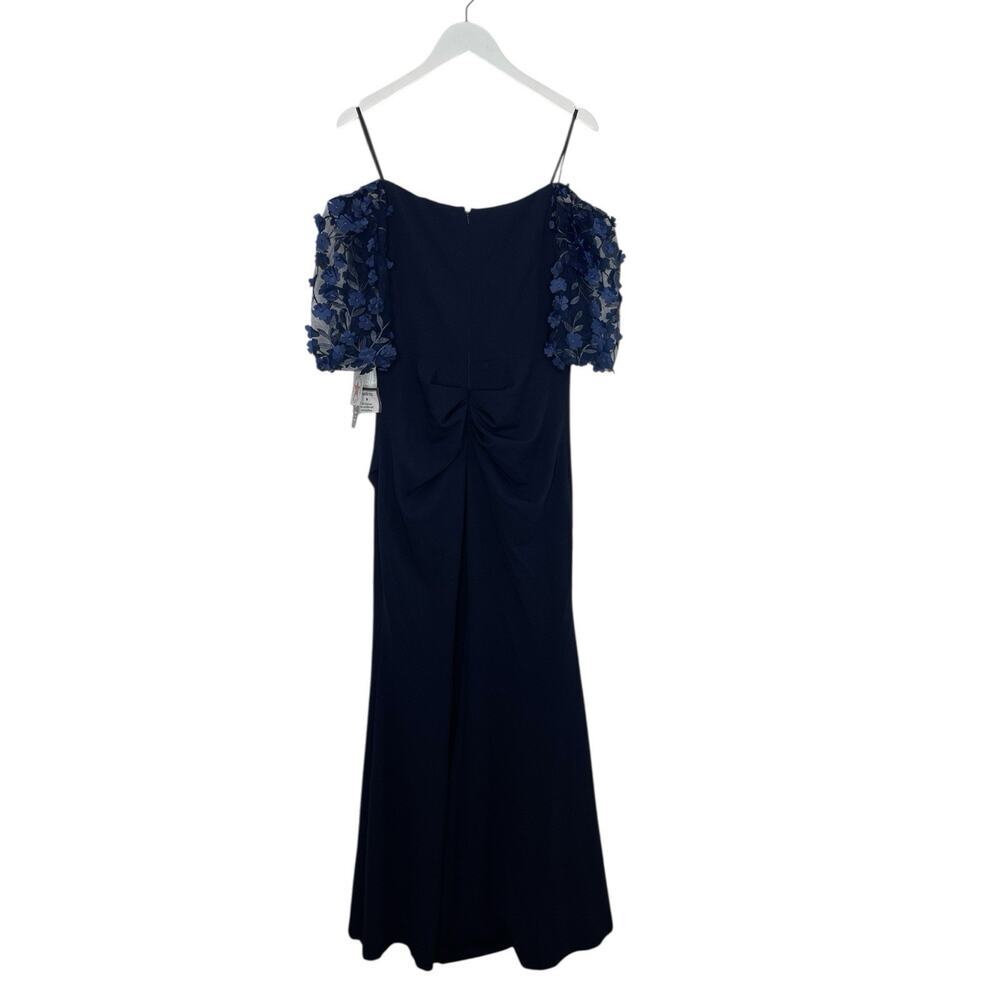 XSCAPE Dress Melanie 3D Floral Sleeve Scuba Crepe Gown Size 8 $259 - Picture 6 of 7